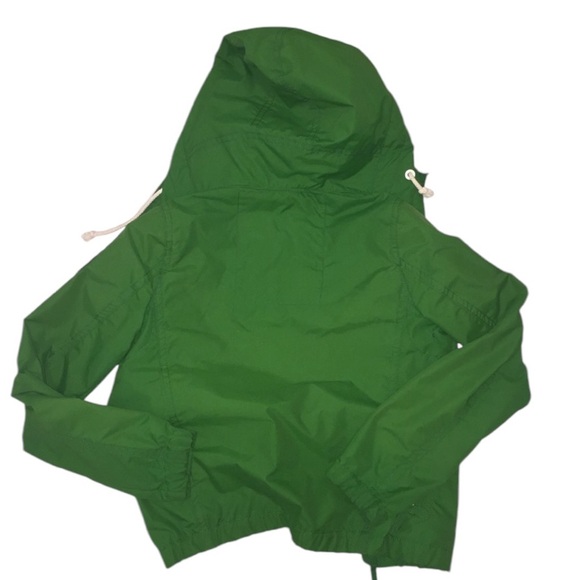 Abercrombie Green Windbreaker Rain Jacket Y2K Men medium Hooded - Picture 2 of 16